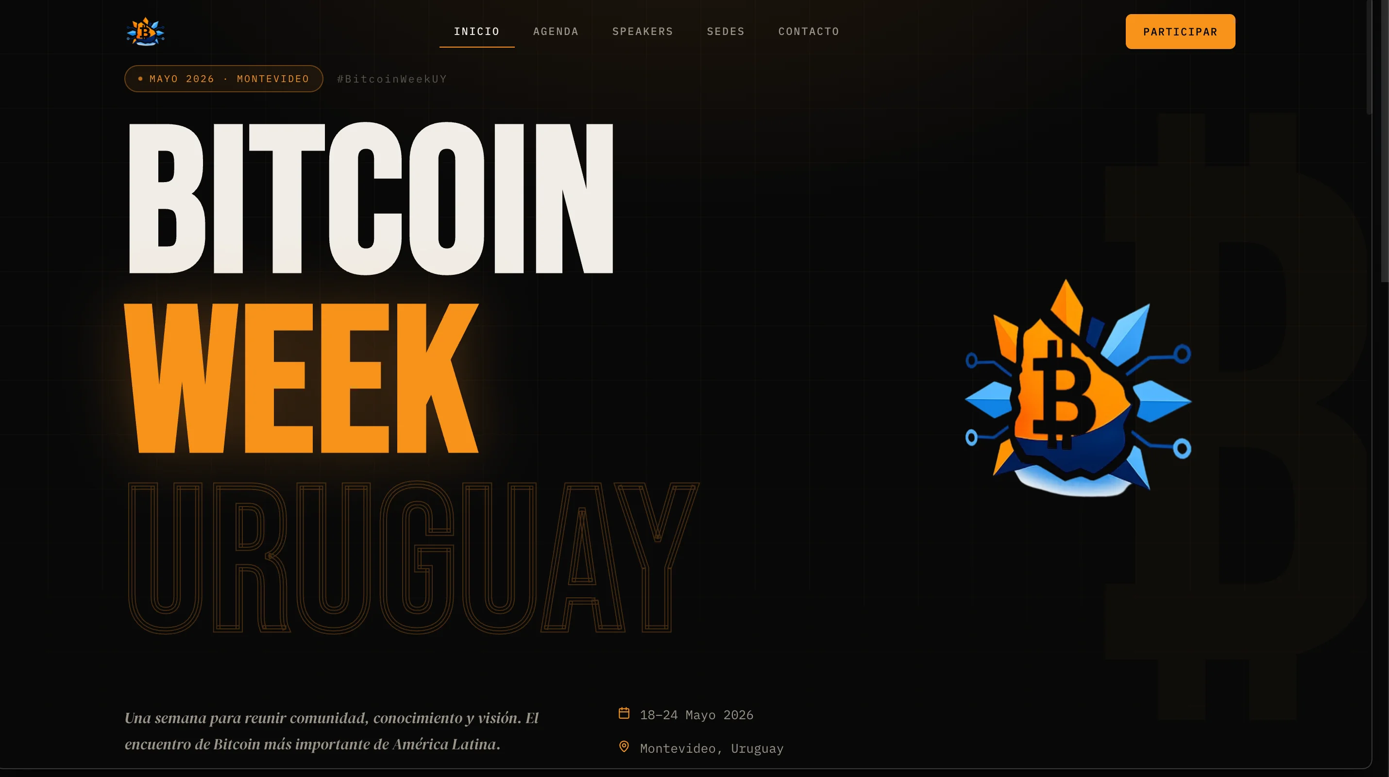 Bitcoin Week Uruguay: Plataforma web para el evento cripto