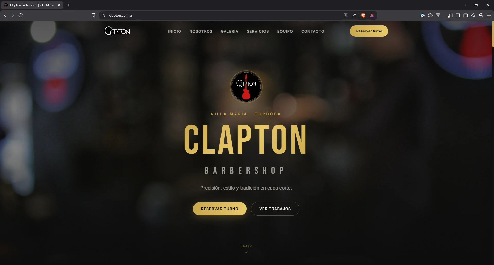 Clapton Barbershop: Landing page premium y sistema de reservas para barbería profesional