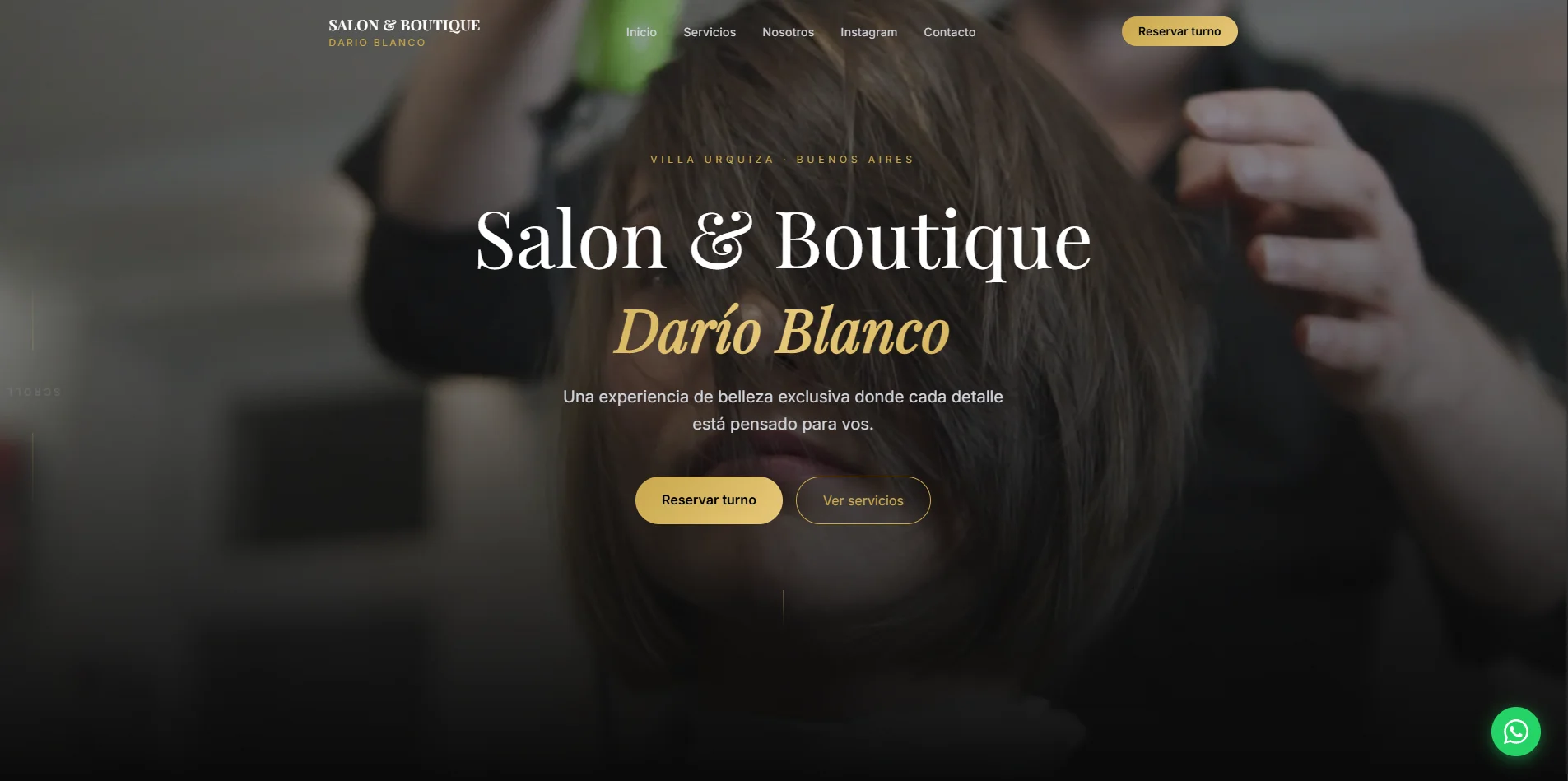 Darío Blanco: Sitio institucional para salon & boutique de belleza